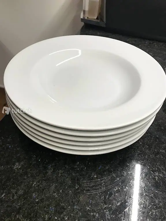 Pastateller 6 Stück original aus Italien weiss 32 cm NEU