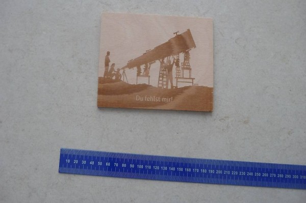 Holzpostkarte "du fehlst mir"