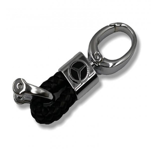  Mercedes Schlüsselanhänger Leder-Schwarz (Auf Wunsch mit Gra