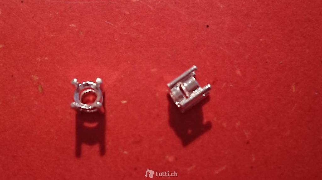 Runde Steckfassung / Feinsilber 980 / 4mm / 8Stk
