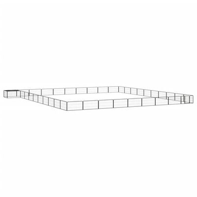  vidaXL 40-tlg. Hundelaufstall Schwarz 100x50cm Stahl