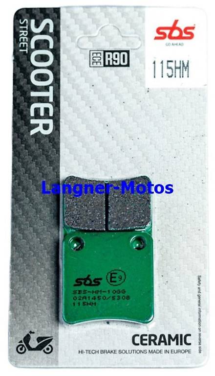 Bremsbelag SBS 115 HM Scooter HONDA CRM 50 SR Dio ZX Super 5