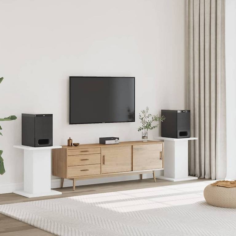 Lautsprecherständer 2 Stk. Weiss 30x30x60 cm Holzwerkstoff