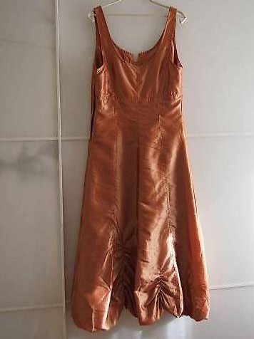 ABITO VESTITO ELEGANTE COLOR RAME , BORSETTA E COPRISPALLE