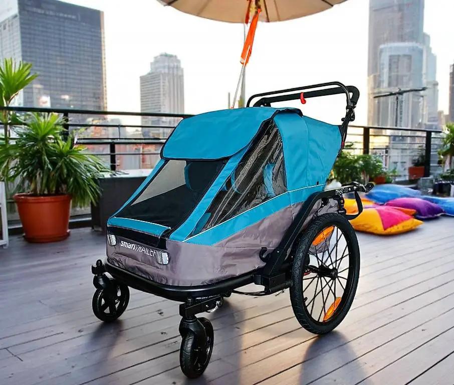 3in1 Kinderwagen Veloanhänger Jogger mehrteilig BLAU NEU
