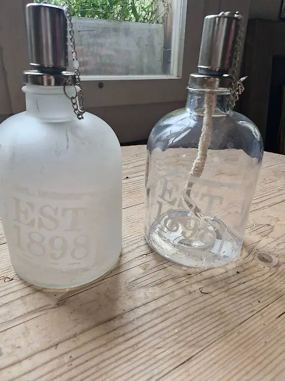 Öllampe Glas 1898 Vase Deko