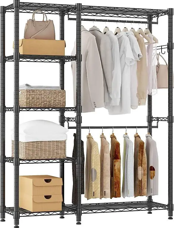 Kleiderständer Stabil Offener Kleiderschrank mit 5 Ablagen S