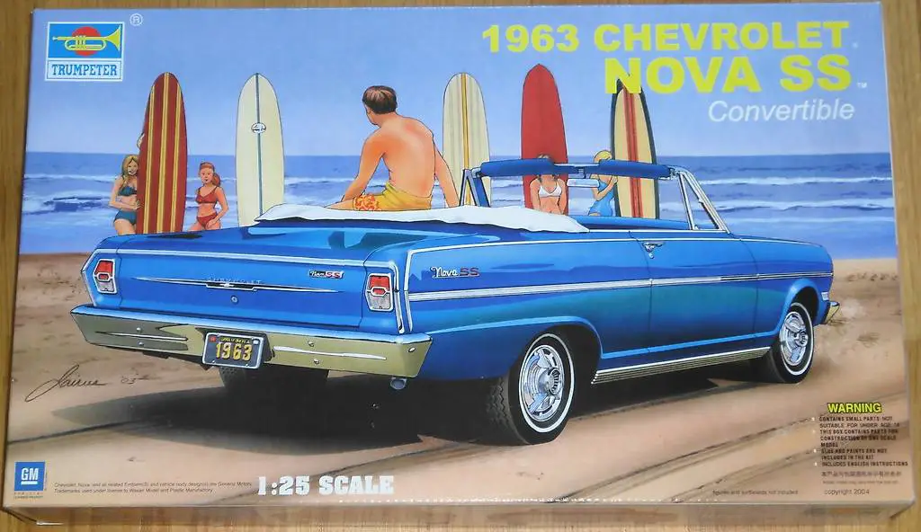 trumpeter 1963 chevrolet nova ss convertible 1:25