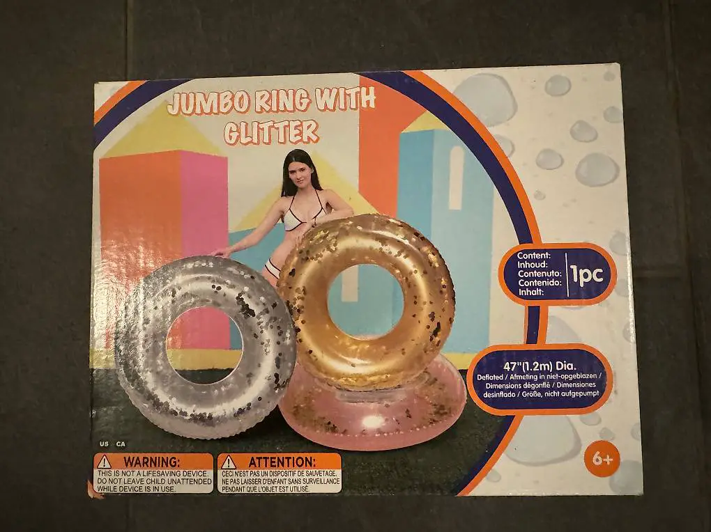 Schwimmring 1.2m - Gold Glitzer