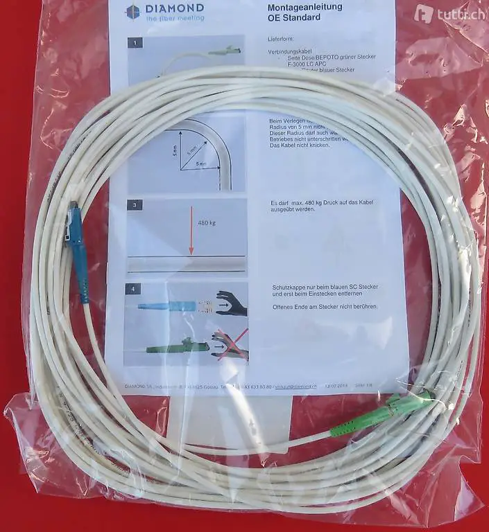 FTTH Glasfaser Verlängerungskabel