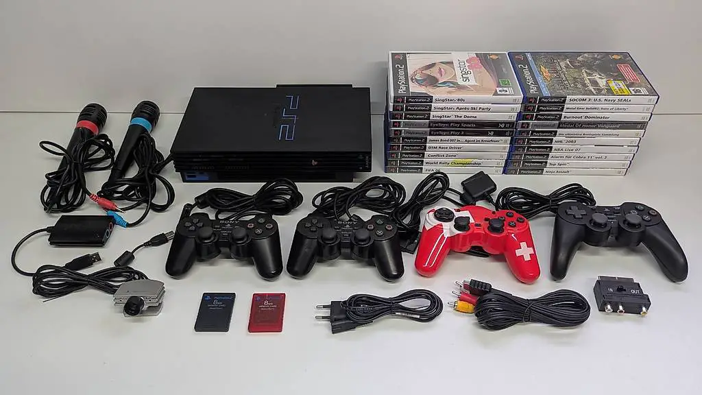 PlayStation 2 Set mit viel Zubehör & Games -