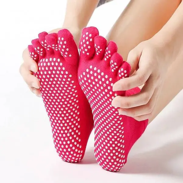  Yoga Socken mit Zehen (Anti-Rutsch)