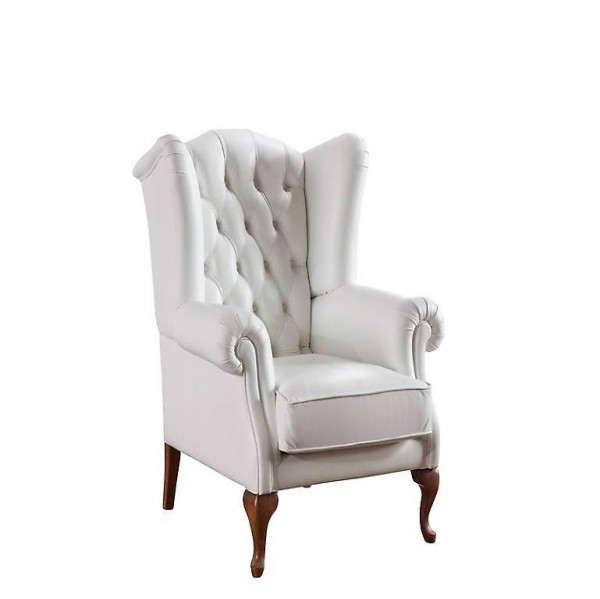  CHESTERFIELD SESSEL VOLLLEDER KLASSISCHE OHRENSESSEL