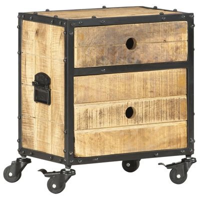  vidaXL Nachttisch 40x30x50 cm Raues Mangoholz