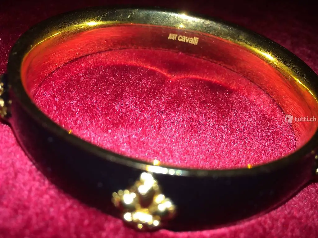 Bracciale just cavalli color nero e oro