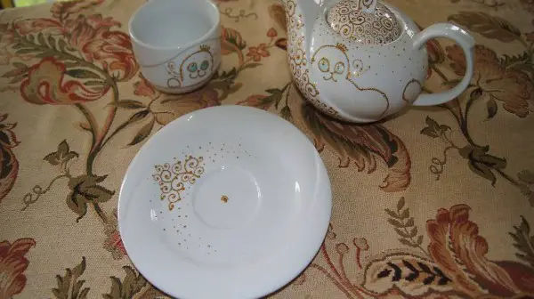 Russisches Porzellan Set - 6 Tassen - 1 Kanne (Corona Preis)