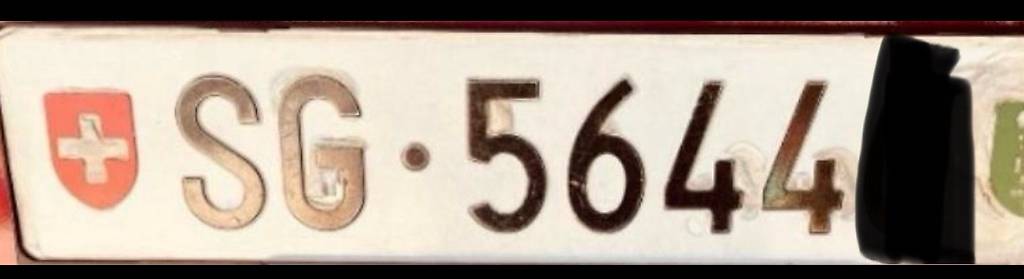 Kontrollschild SG 5644...