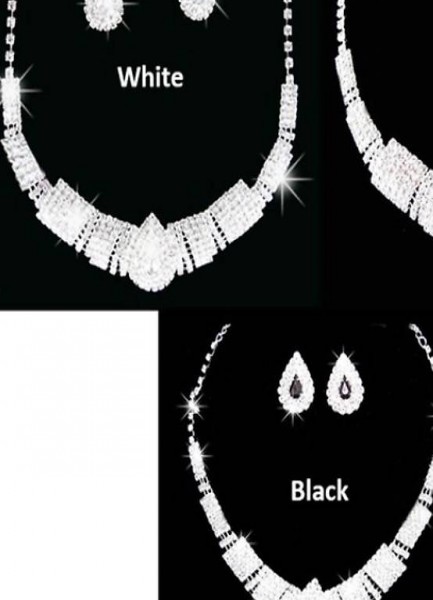  (Nr36) LUXUS KRYSTAL STRASS HALSKETTE OHRRINGE