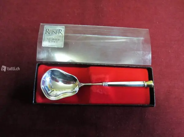  Zuckerlöffel Alt Petersburg versilbert-teilvergoldet