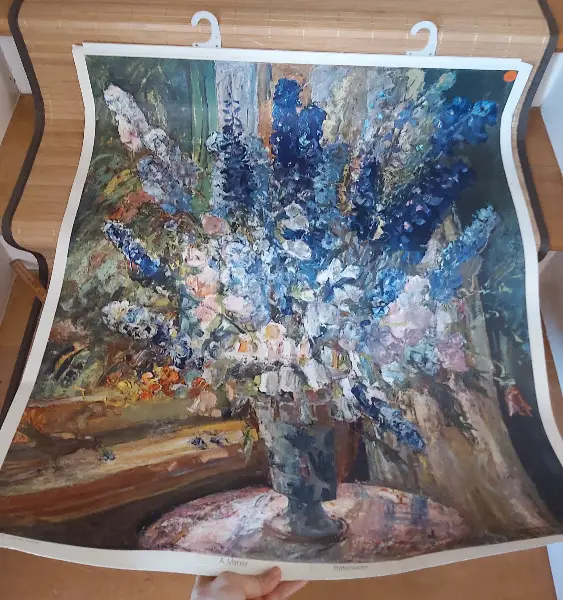 Älteres Schulposter/Plakat, A. Marxer Rittersporn, ca. 60x79