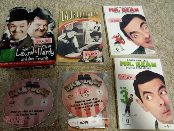 Dick und Doof, Mr. Bean CD, Filme mit UVP