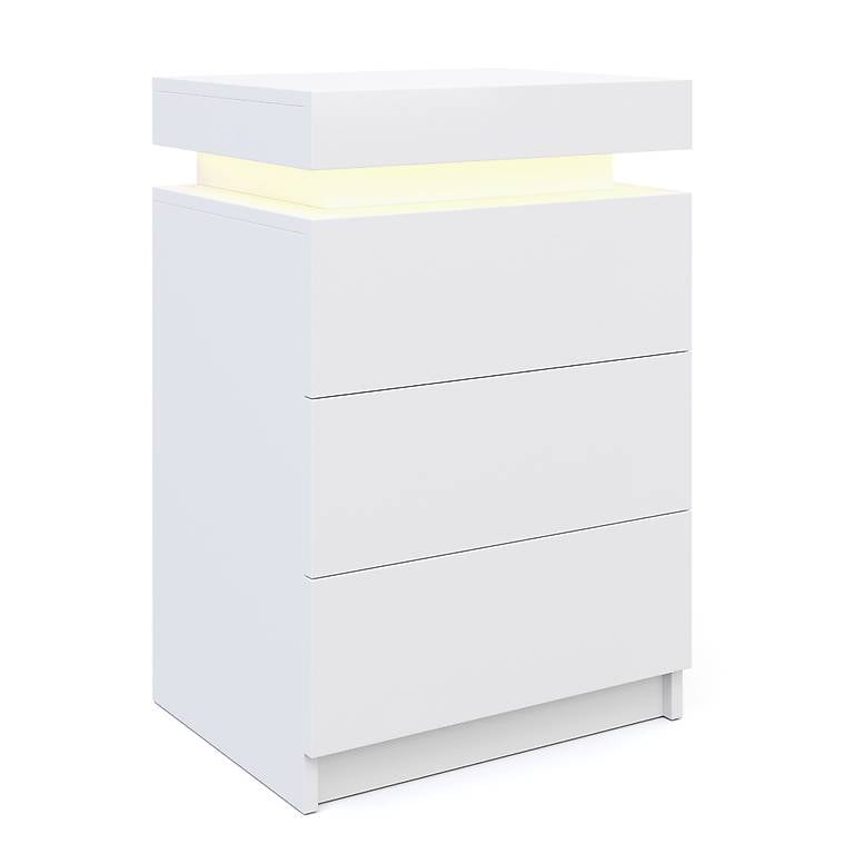 Nachttisch LED MOYA mit 3 Schubladen