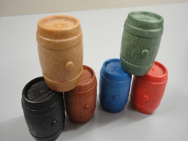 Playmobil Sechs Fässer in verschiedenen Farben