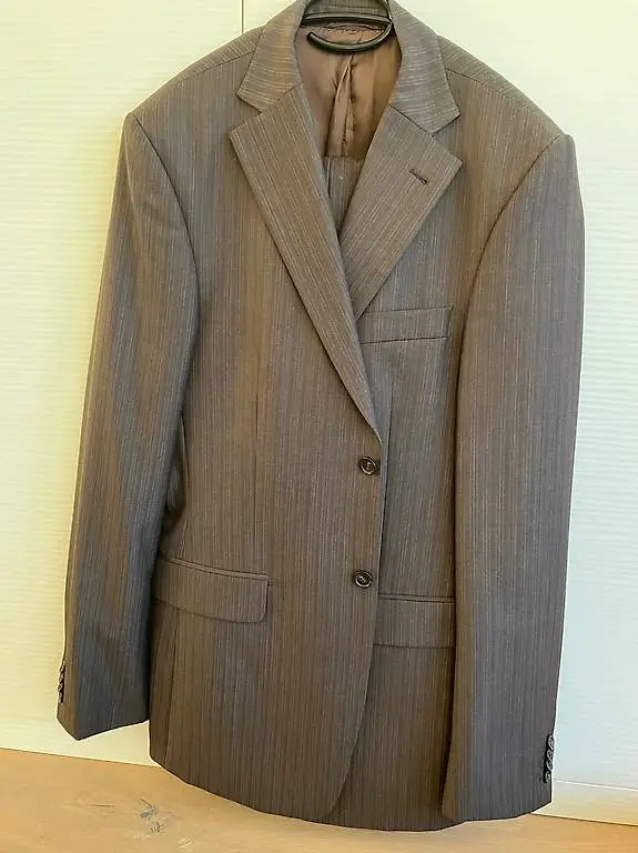 Anzug WE, mocca, braun, gestreift