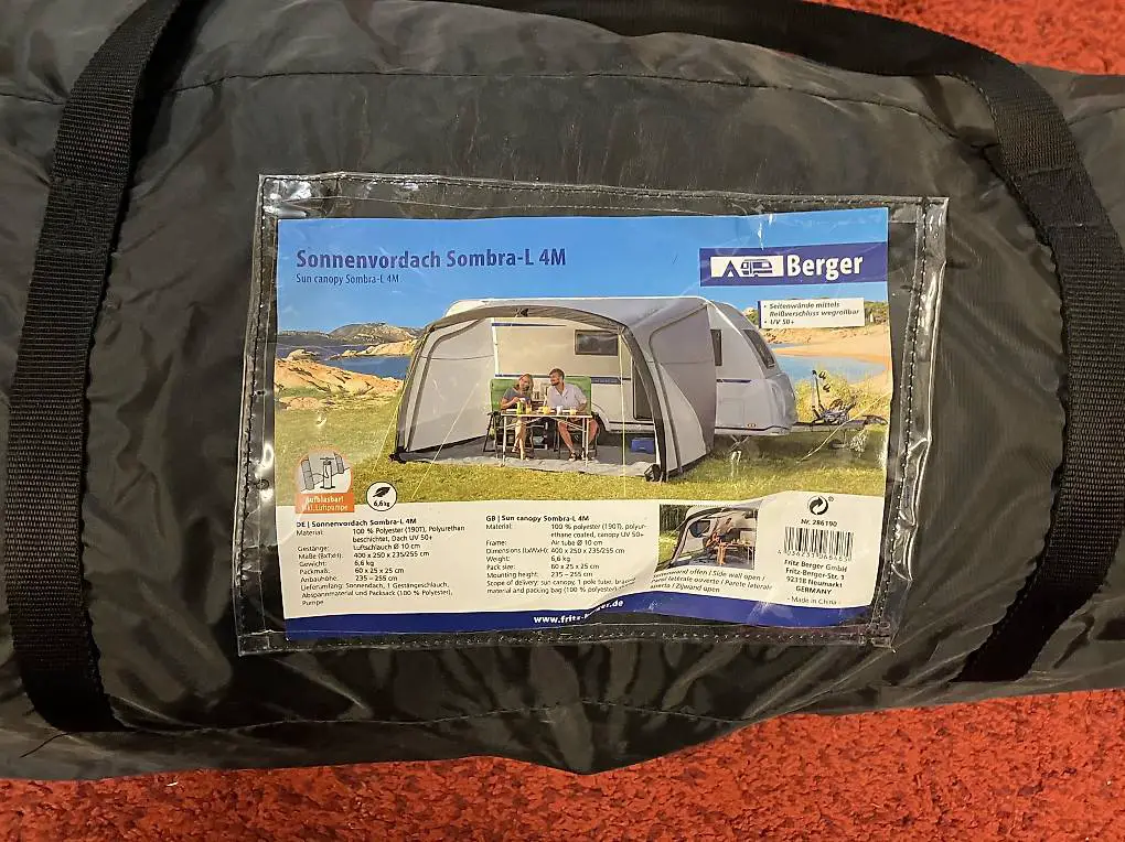 Sonnenvordach Sombra aufblasbar 4m