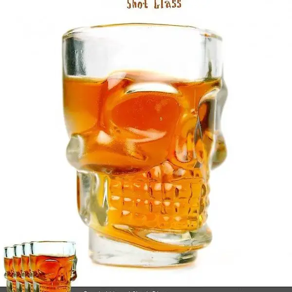  Crystal Head Skull Totenkopf Shot Glas, 4 Stück