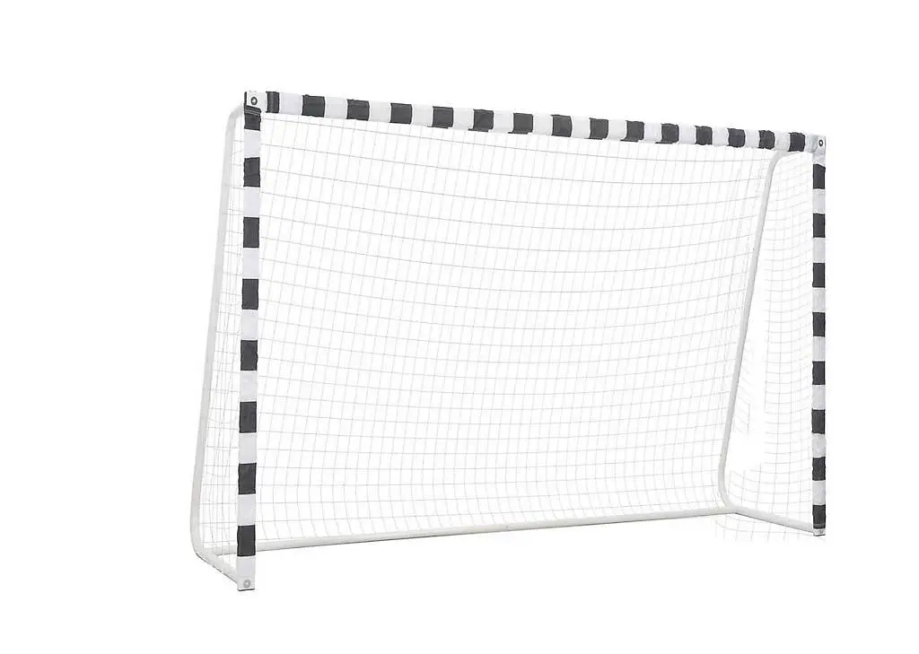 Fussballtor 300 x 200 x 90 cm Metall Schwarz und Weiss