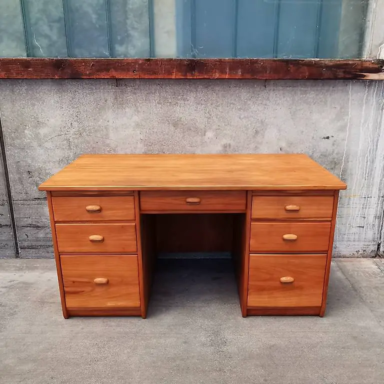 Schreibtisch + Kirschbaum + Mid Century + restauriert