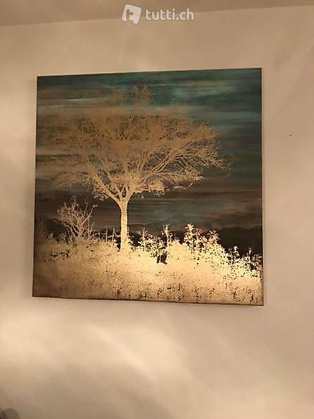 Künstler Bild leuchtend 100 x 100 cm