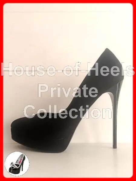 HoH Escarpins Even&Odd 44 talon 15cm plateau 3cm velours noir