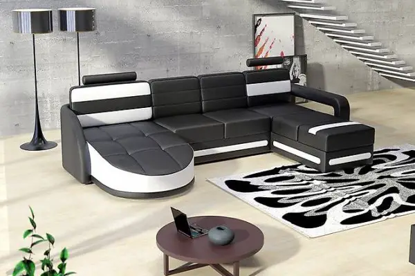  LEDERSOFA SOFA COLO2 MIT 2 CHAISELONGUES