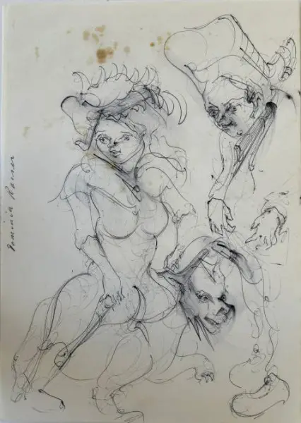 Dominik Rasser (1948-2013) Maler, Zeichner - Zeichnung