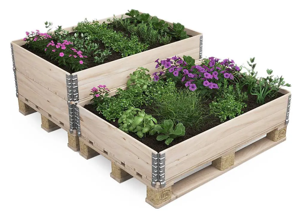 Hochbeet 2er Set mit Paletten