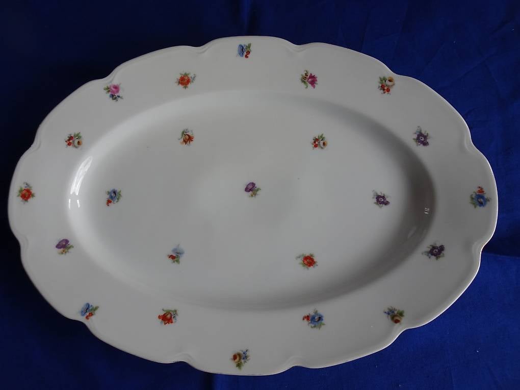 Porzellan-Platte KPM oval 39x37cm nostalgisch aus den 30ern