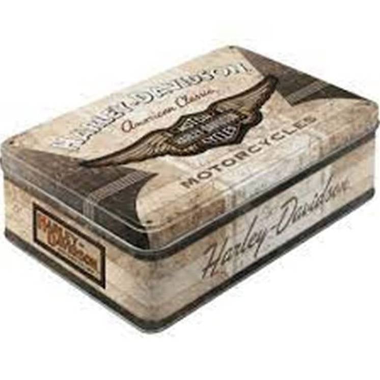 Blech-Vorratsdose-Harley Davidson flach