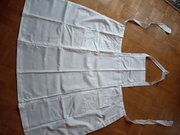 Schürze, Schoss, Baumwollschürze weiss, Kochschürze