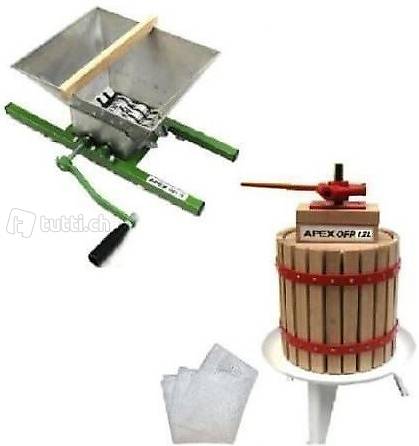  NEU 12 Ltr Obstpresse Beerenpresse + Mühle 7 Ltr Beerenmühle