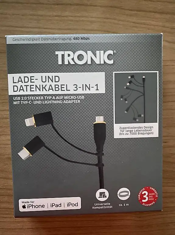 Lade- und Datenkabel 3-in-1 NEU