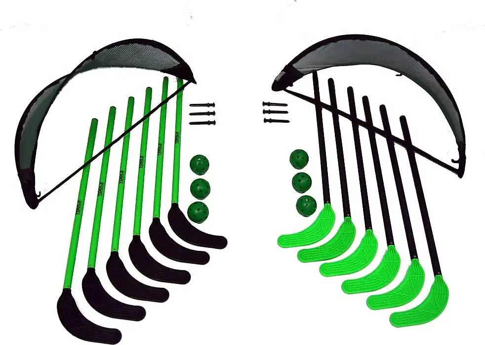 Hockey Set (12 Hockeyschläger, 2 Pop-Up Tore, 6 Hockeybälle)
