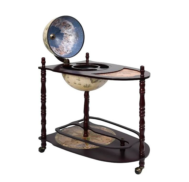 Globus-Bartisch Eukalyptusholz Grün Freistehend