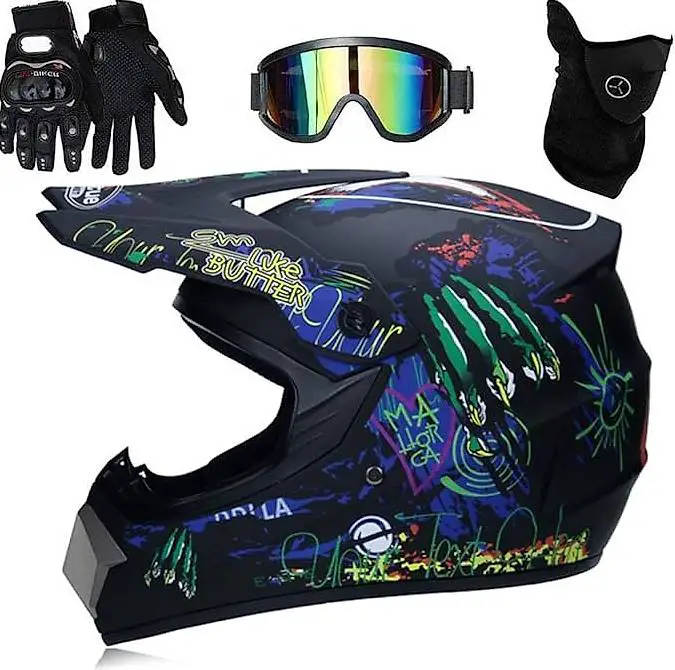 Motocross-Helm-Set mit Zubehör 1,5 kg, Grösse S bis XL