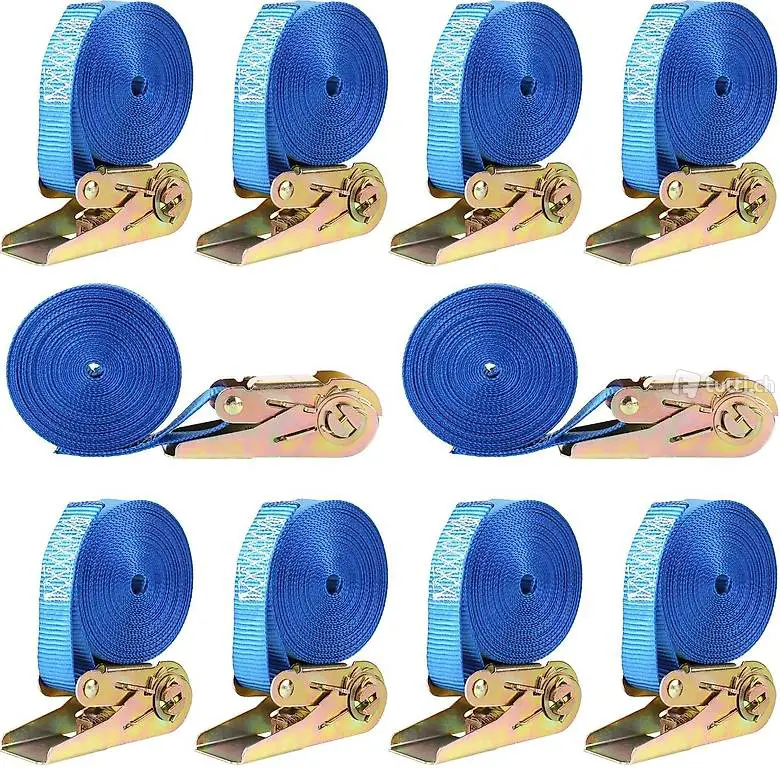  10 Stück Spanngurt, Ratschenspanngurt, 6 Meter lang