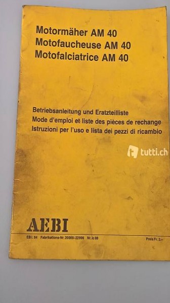 Aebi AM 40 Nr. 20000 - 22999 BA und EL (PDF)
