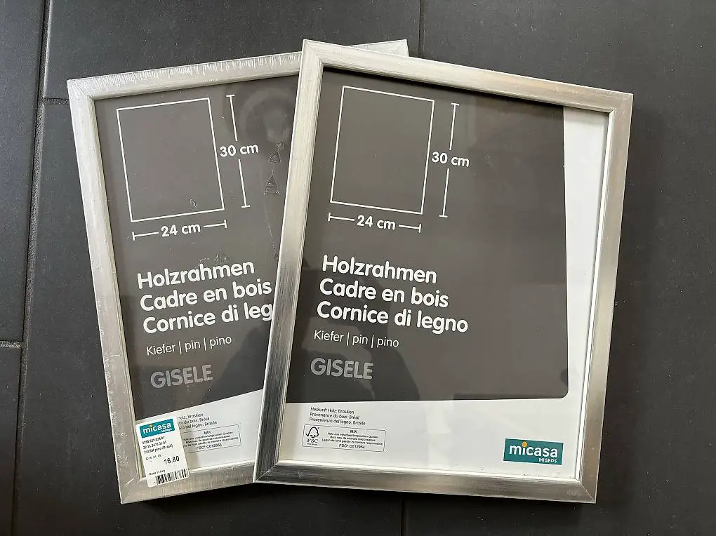 Neue Holzrahmen silber