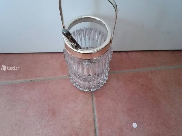 secchiello per il ghiaccio in cristallo con pinza