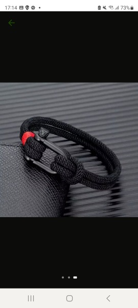 Survival Seil Schwarz Kette Sport Armband 19 cm Unisex U Form